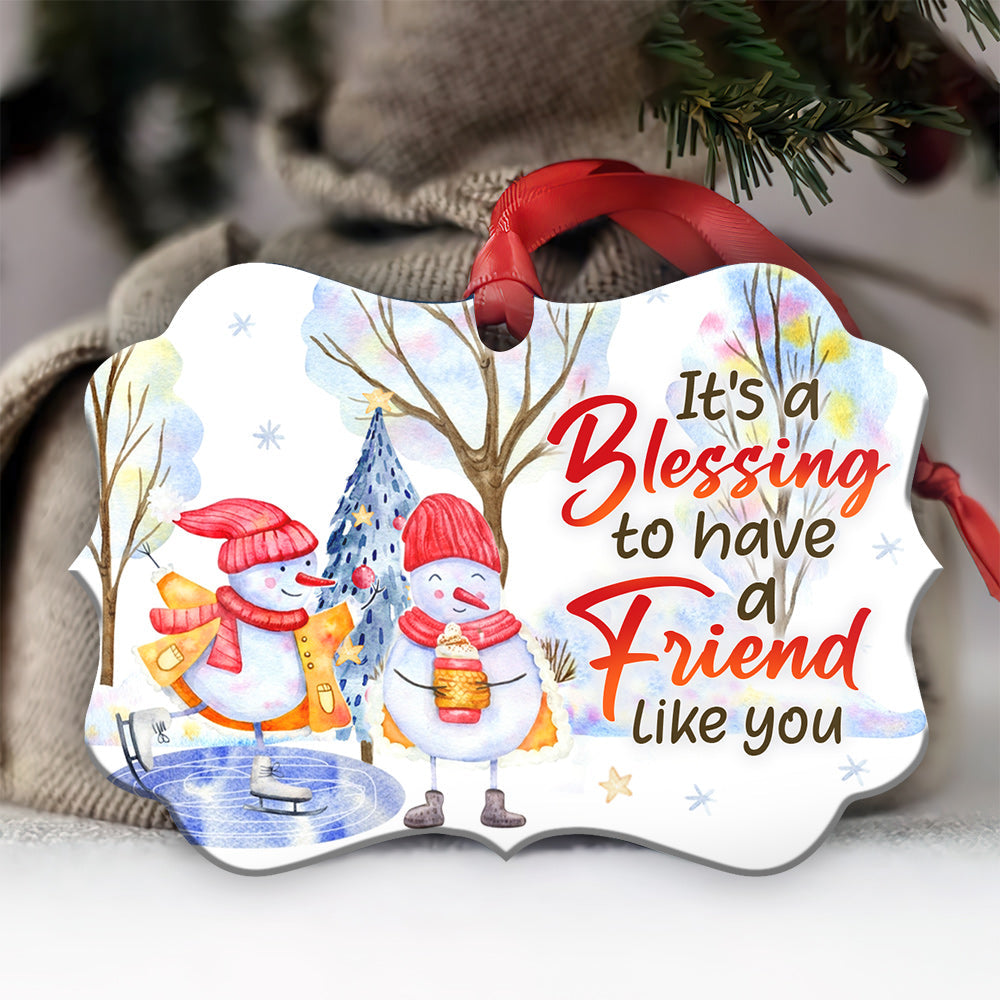 Bestie Snowman A Friend Like You Metal Ornament - Christmas Ornament - Christmas Gift
