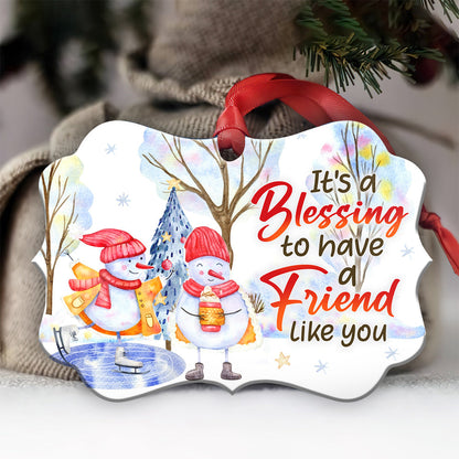 Bestie Snowman A Friend Like You Metal Ornament - Christmas Ornament - Christmas Gift