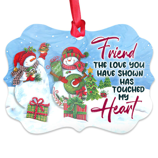 Bestie Snowman Touched My Heart Metal Ornament - Christmas Ornament - Christmas Gift