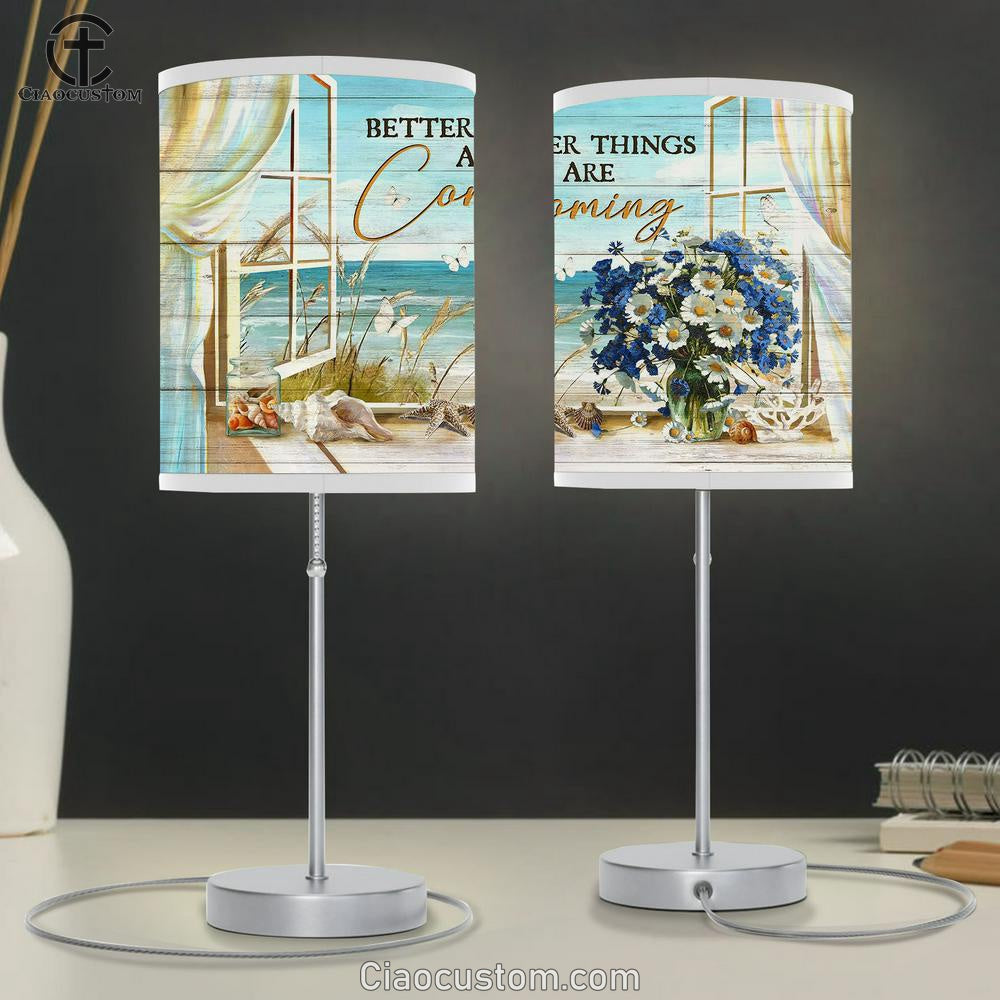 Better Things Are Coming Daisy Lamp Art Table Lamp - Christian Lamp Art - Religious Art