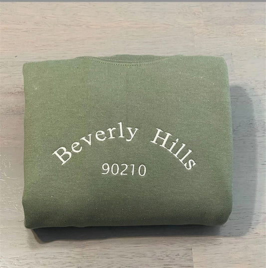 Beverly Hills Embroidered Sweatshirt, Women's Embroidered Sweatshirts