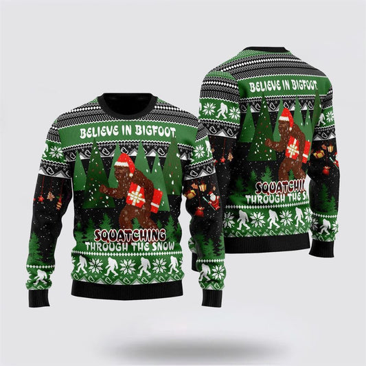 Bevieve In Bigfoot Ugly Christmas Sweater For Men, Best Gift For Christmas, Christmas Fashion Winter