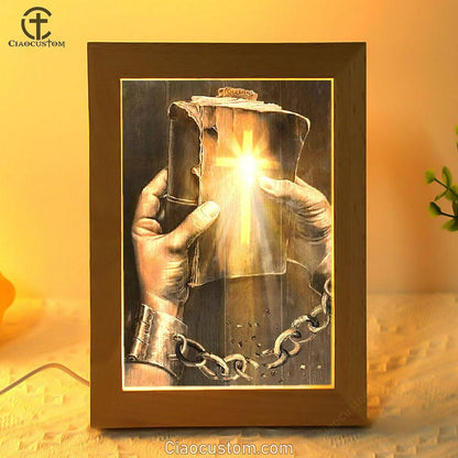 Bible, Jesus Hands, Light Cross Frame Lamp