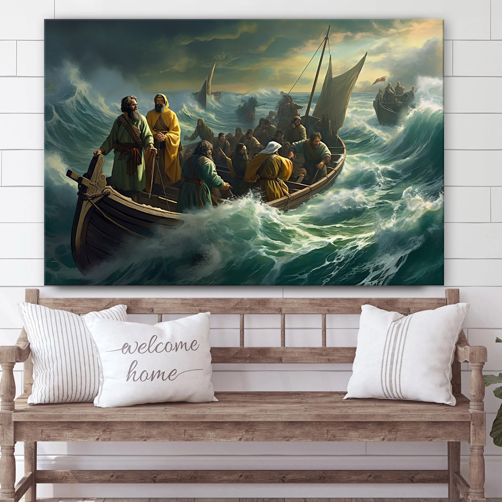 Bible Lesson About Jesus Crossing The River Of The Sea For Ten Thousand Years - Canvas Picture - Jesus Christ Canvas - Christian Wall Art