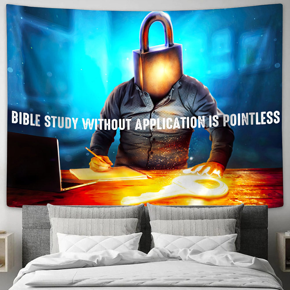 Bible Study Without Application Í Pointless John 5 39 - Religious Tapestry - Tapestry Wall Hanging