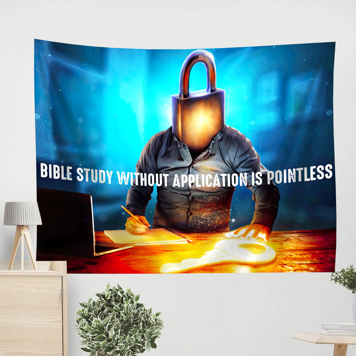 Bible Study Without Application Í Pointless John 5 39 - Religious Tapestry - Tapestry Wall Hanging