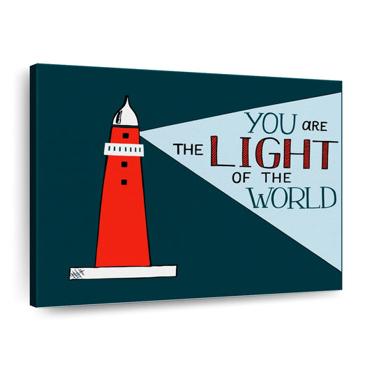 Bible Verse About Lighthouse Canvas Wall Art - Christian Canvas Wall Art - Religious Wall Art Canvas