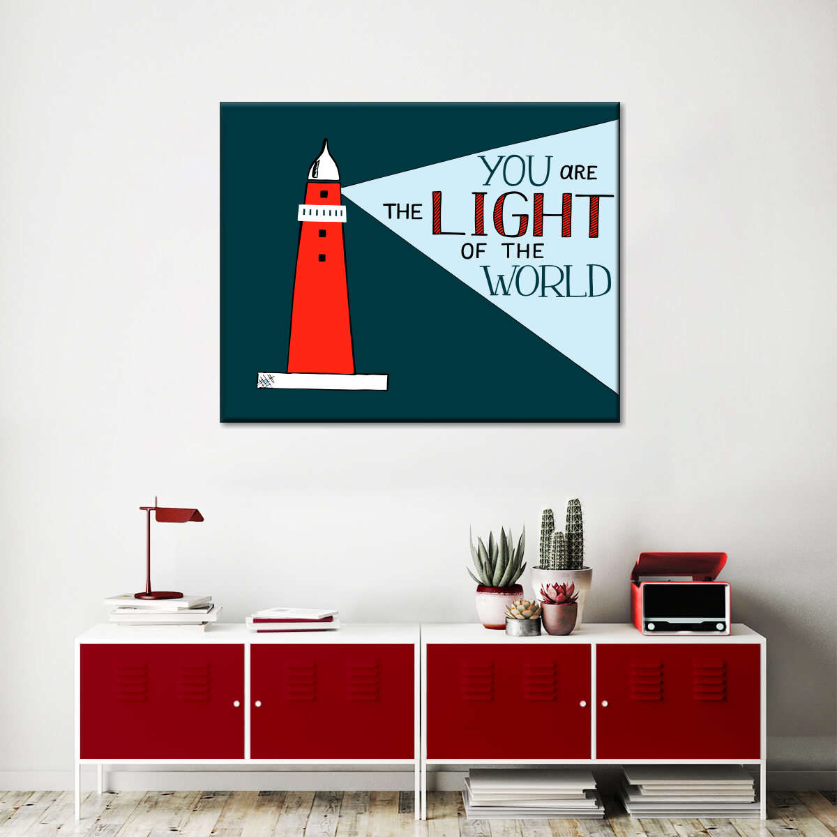 Bible Verse About Lighthouse Canvas Wall Art - Christian Canvas Wall Art - Religious Wall Art Canvas
