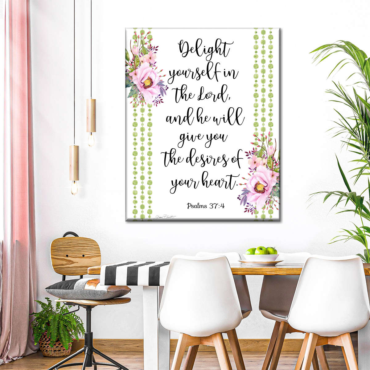 Bible Verse Bouquet Canvas Wall Art - Christian Wall Decor Art - Religious Wall Decor