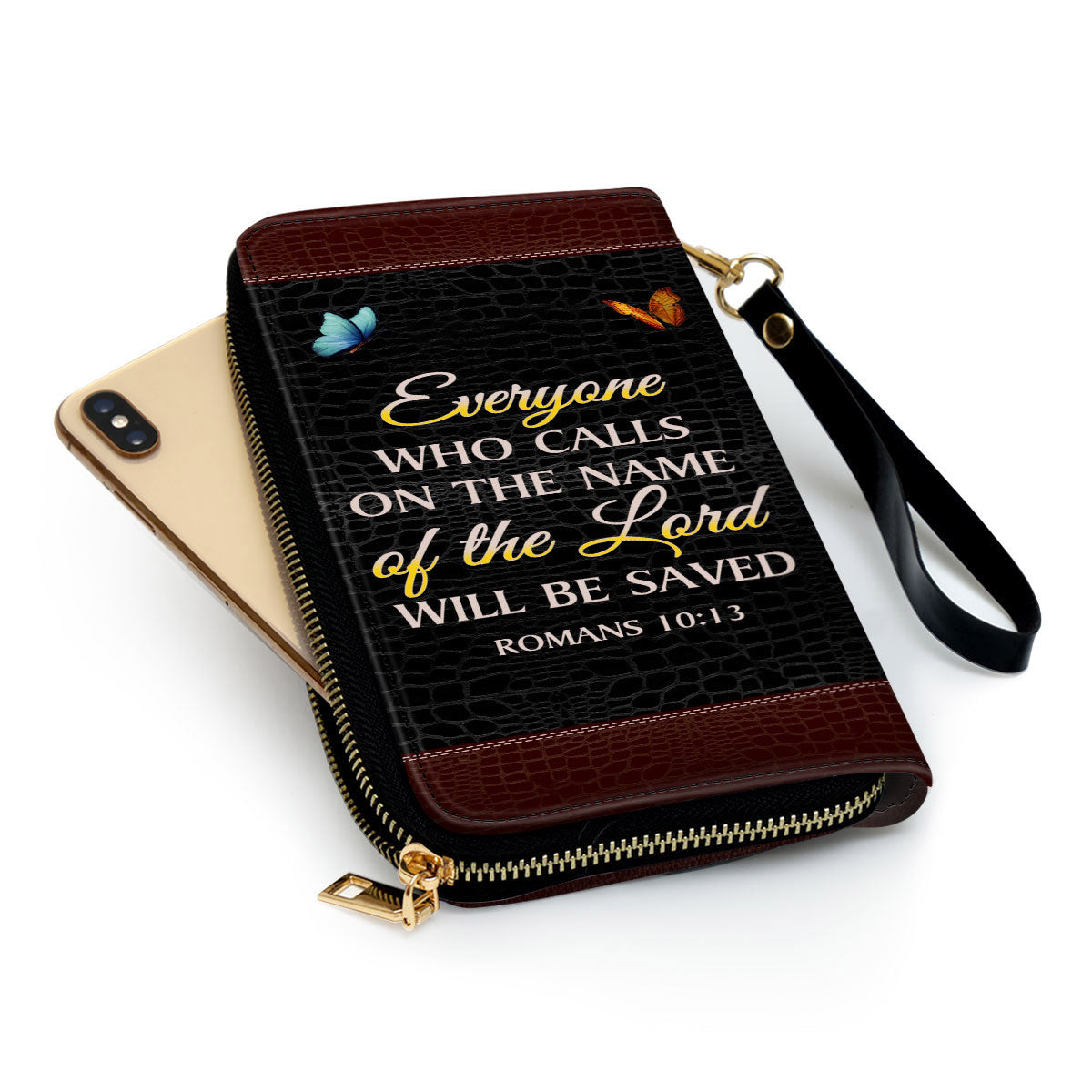 Bible Verse Gifts For Women Romans 1013 Everyone Who Calls On The Name Of The Lord Will Be Saved Clutch Purse For Women - Personalized Name