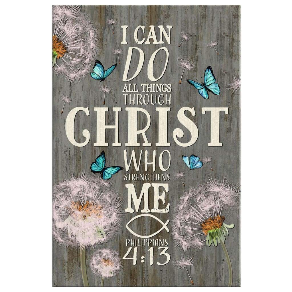 Bible Verse I Can Do All Things Through Christ Dandelion Canvas Art - Bible Verse Canvas - Scripture Wall Art