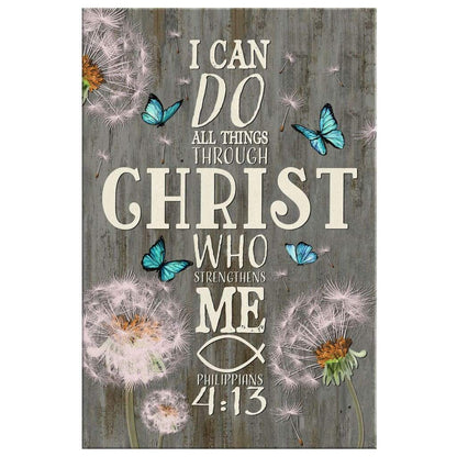 Bible Verse I Can Do All Things Through Christ Dandelion Canvas Art - Bible Verse Canvas - Scripture Wall Art