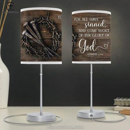 Bible Verse Lamp Art For All Have Sinned Kjv Romans 323 Table Lamp Print - Christian Room Decor