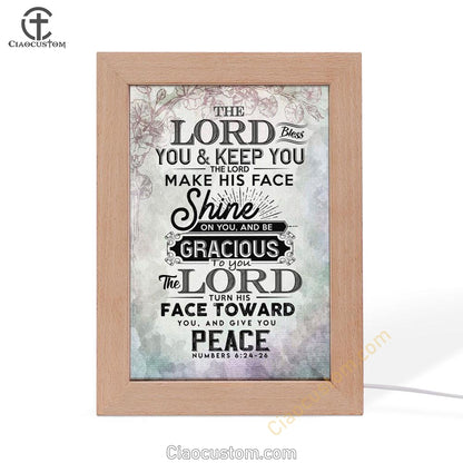 Bible Verse Numbers 624-26 The Lord Bless You And Keep You Frame Lamp Prints - Bible Verse Wooden Lamp - Scripture Night Light