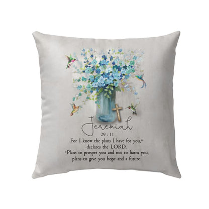 Bible Verse Pillows Jeremiah 2911 Niv, Hummingbird Flowers Pillow