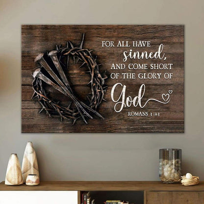 Bible Verse Wall Art For All Have Sinned Kjv Romans 323 Canvas Print - Religious Wall Decor