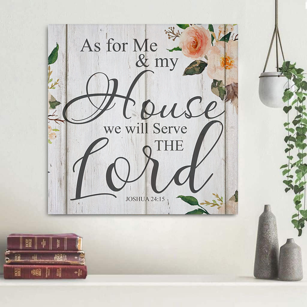 Bible Verse Wall Art Joshua 2415 As For Me And My House Decor - Religious Canvas Painting