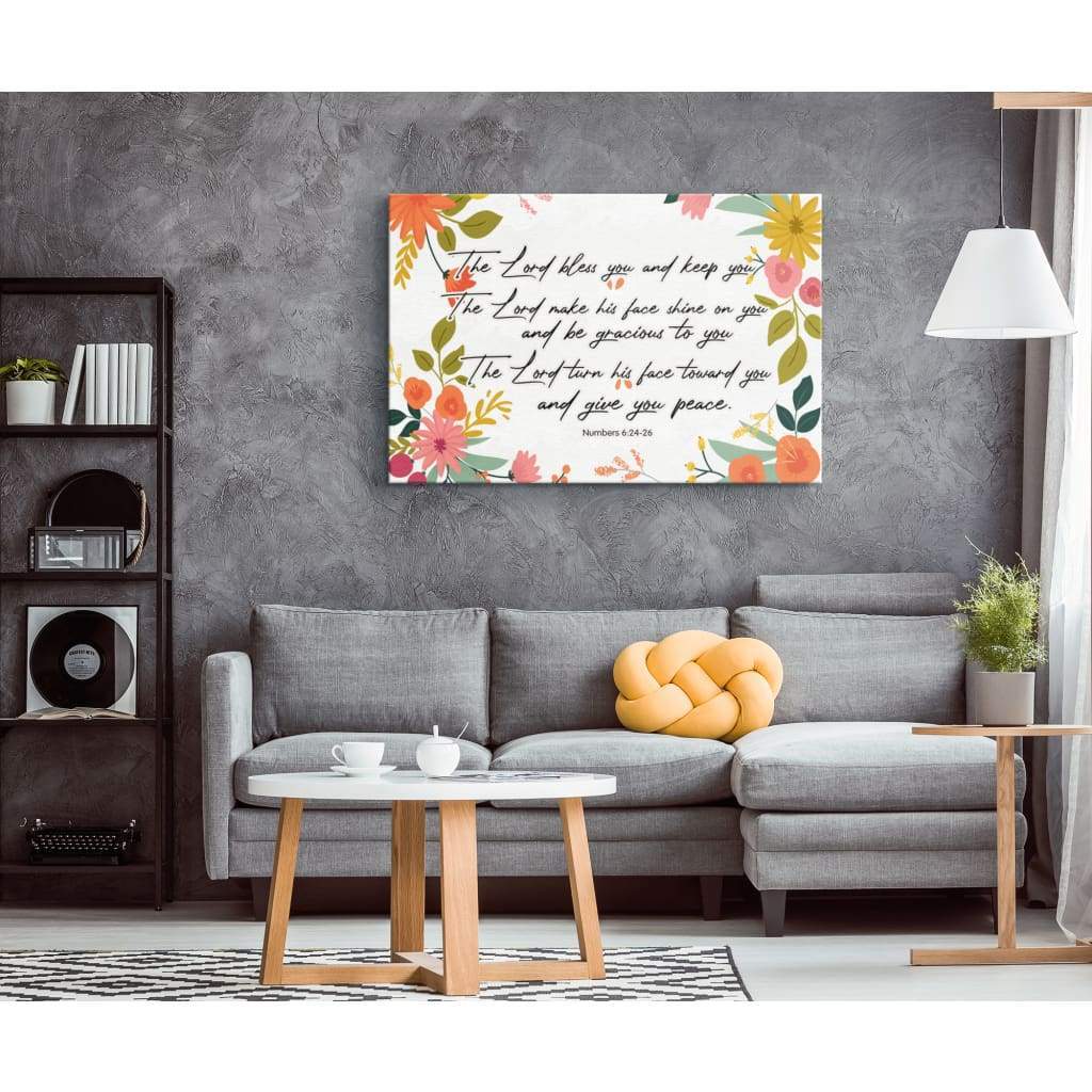 Bible Verse Wall Art Numbers 624-26 The Lord Bless You And Keep You Canvas Print - Religious Wall Decor