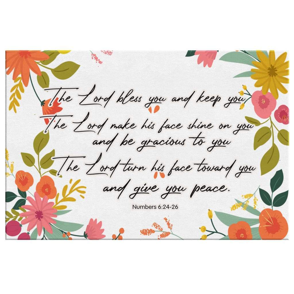 Bible Verse Wall Art Numbers 624-26 The Lord Bless You And Keep You Canvas Print - Religious Wall Decor