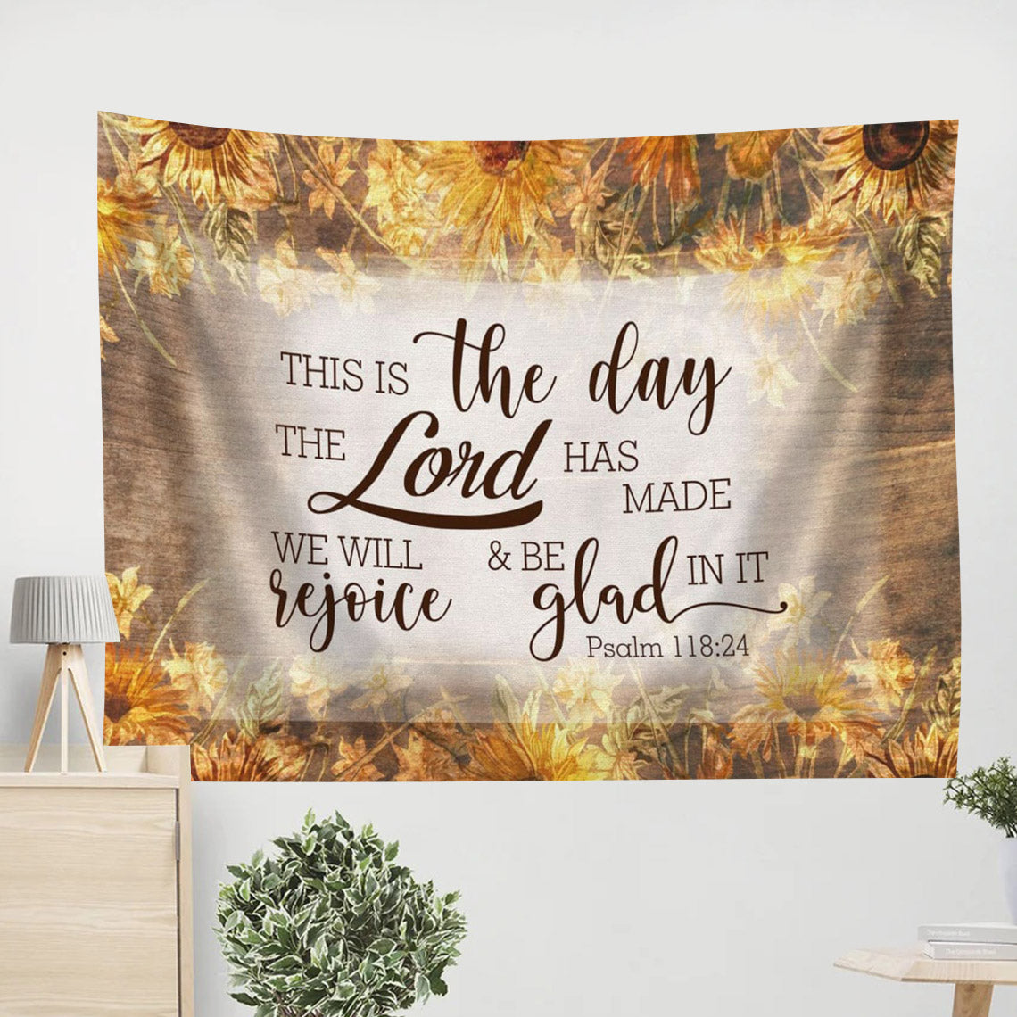 Bible Verse Wall Art This Is The Day Lord Has Made Psalm 11824 - Religious Tapestry - Christian Wall Tapestry