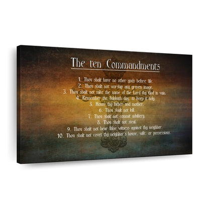 Bible's Ten Commandments Canvas Wall Art - Christian Canvas Wall Art - Religious Wall Art Canvas