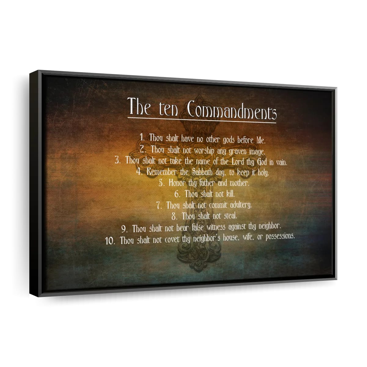 Bible's Ten Commandments Canvas Wall Art - Christian Canvas Wall Art - Religious Wall Art Canvas