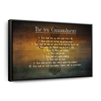 Bible's Ten Commandments Canvas Wall Art - Christian Canvas Wall Art - Religious Wall Art Canvas
