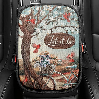 Bicycle Drawing, Flower Basket, Cardinals, Let It Be Car Center Console Cover, Christian Armrest Seat Cover, Bible Seat Box Cover