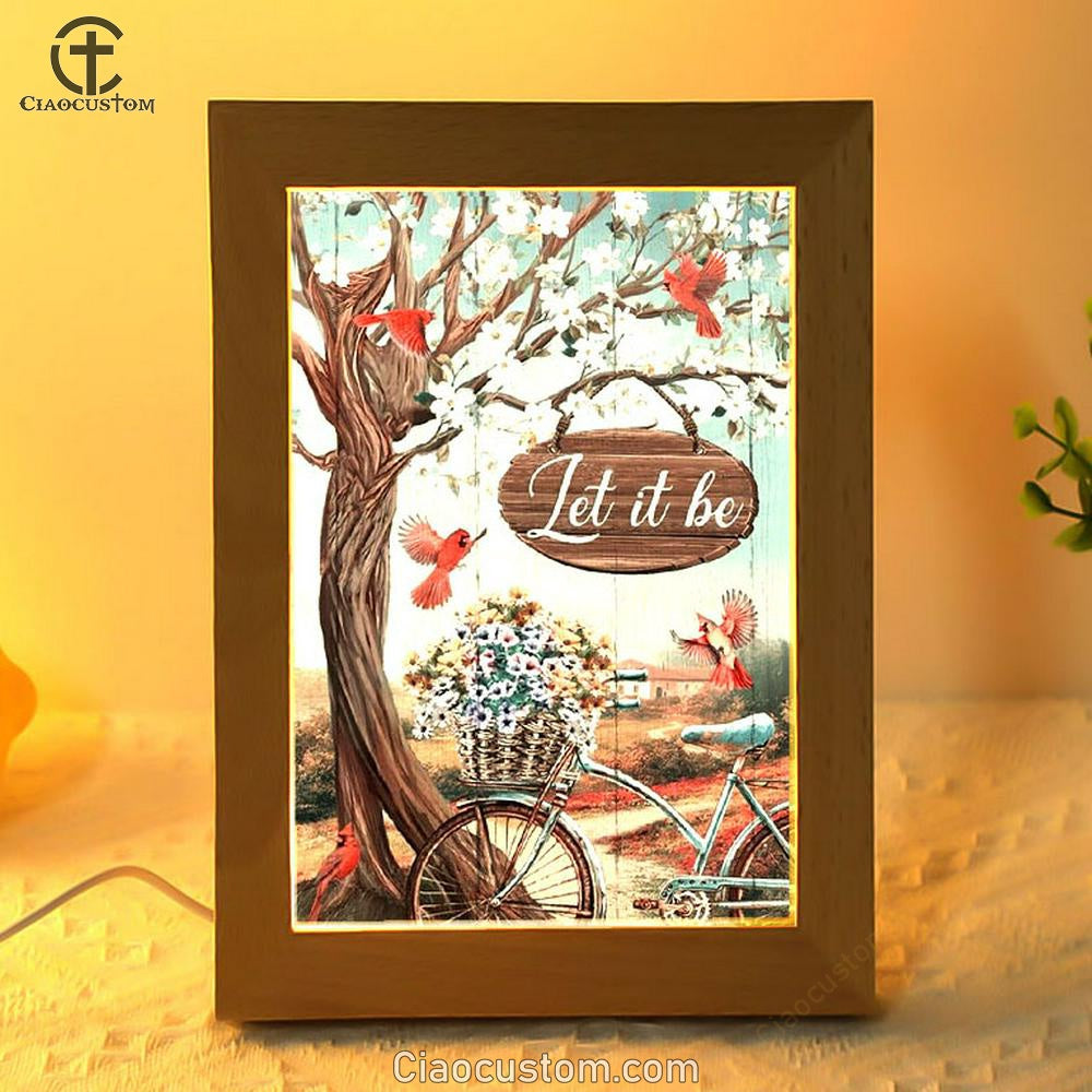 Bicycle Drawing, Flower Basket, Cardinals, Let It Be Frame Lamp