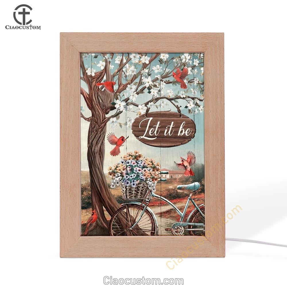 Bicycle Drawing, Flower Basket, Cardinals, Let It Be Frame Lamp