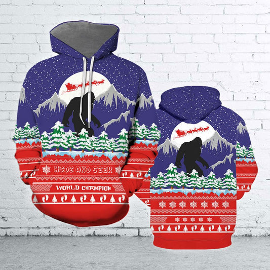 Big Foot Christmas All Over Print 3D Hoodie For Men And Women, Christmas Gift, Warm Winter Clothes, Best Outfit Christmas