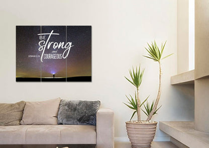 Big Universe Joshua 19 Be Strong And Courageous Wall Art - Christian Canvas Wall Art