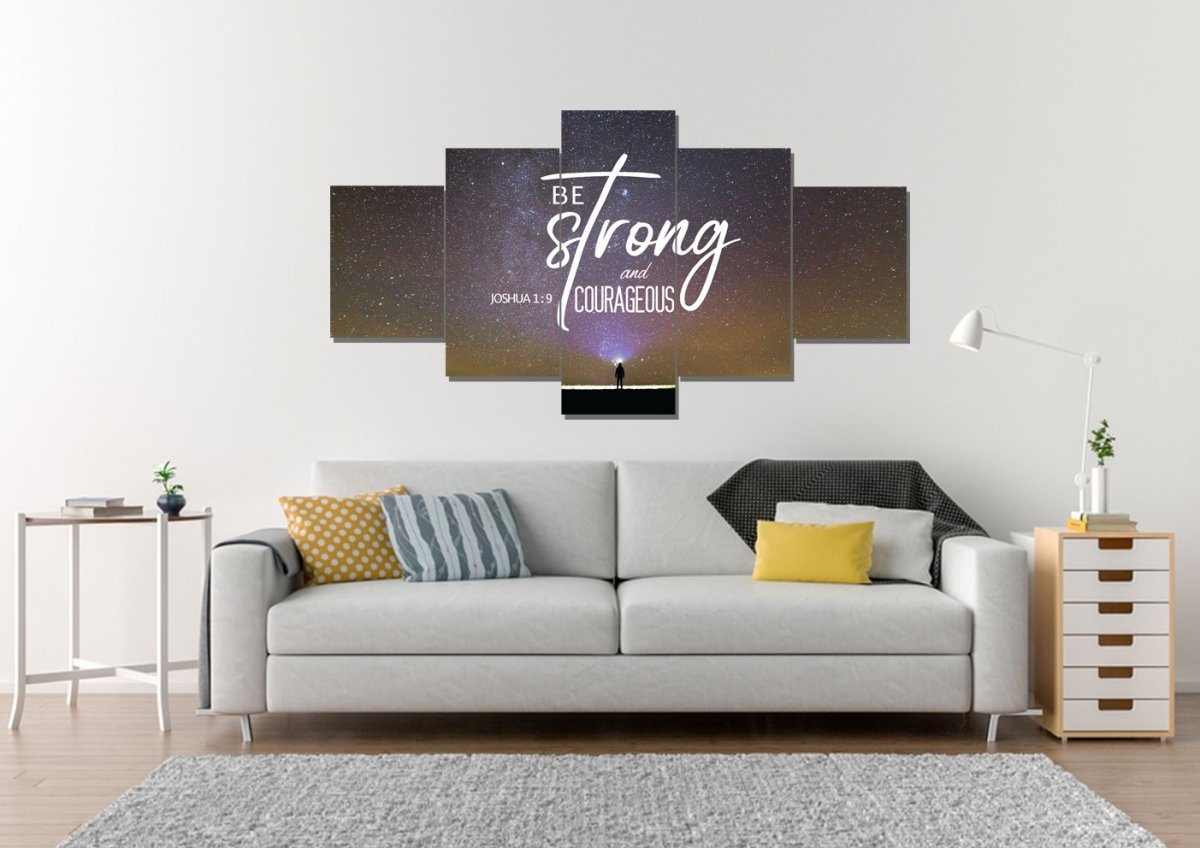 Big Universe Joshua 19 Be Strong And Courageous Wall Art - Christian Canvas Wall Art