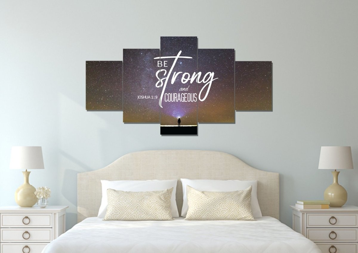 Big Universe Joshua 19 Be Strong And Courageous Wall Art - Christian Canvas Wall Art