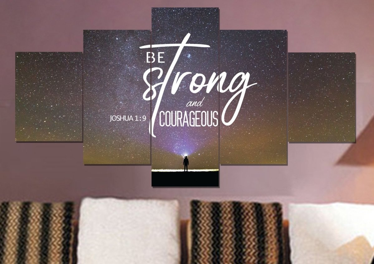 Big Universe Joshua 19 Be Strong And Courageous Wall Art - Christian Canvas Wall Art