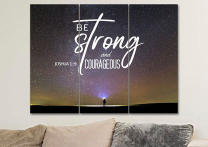 Big Universe Joshua 19 Be Strong And Courageous Wall Art - Christian Canvas Wall Art