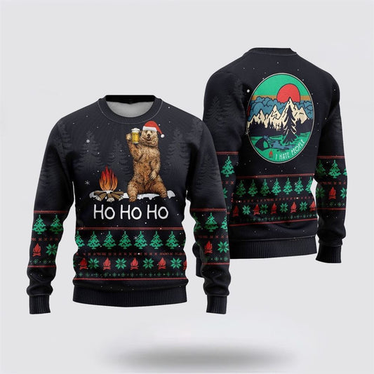 Bigfoot Beer Ho Ho Ho Ugly Christmas Sweater For Men, Best Gift For Christmas, Christmas Fashion Winter