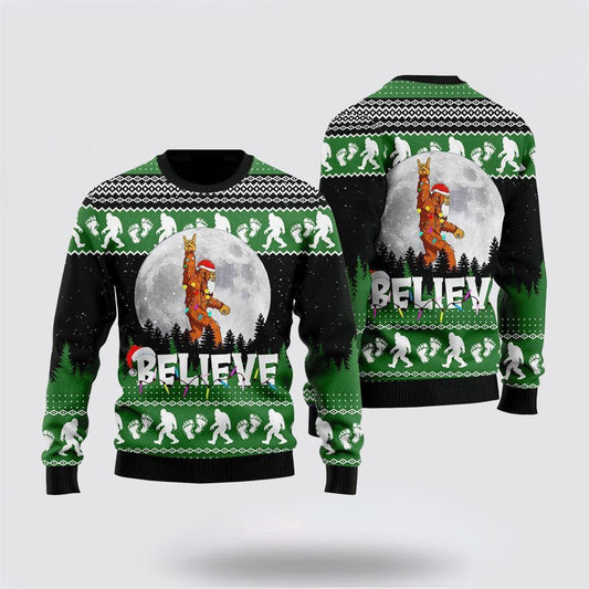 Bigfoot Believe Christmas Ugly Christmas Sweater For Men, Best Gift For Christmas, Christmas Fashion Winter