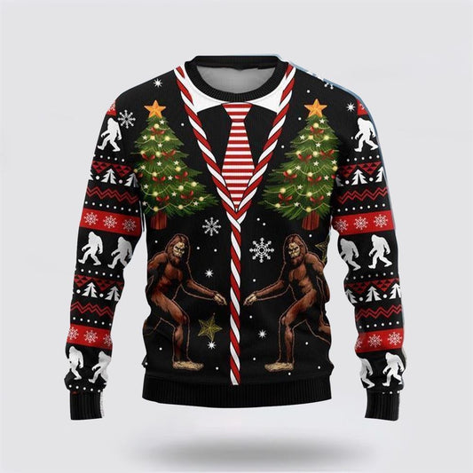 Bigfoot Christmas Tree Ugly Christmas Sweater For Men, Best Gift For Christmas, Christmas Fashion Winter