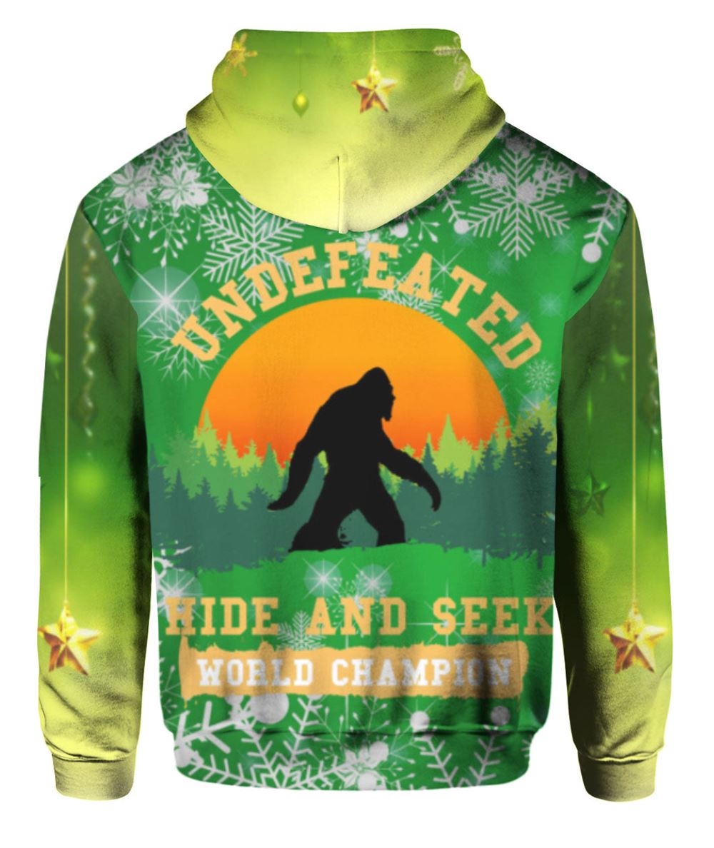 Bigfoot Hide And Seek Christmas All Over Print 3D Hoodie For Men And Women, Christmas Gift, Warm Winter Clothes, Best Outfit Christmas