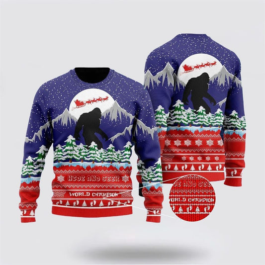 Bigfoot Sweater, World Champion Ugly Christmas Sweater For Men, Best Gift For Christmas, Christmas Fashion Winter