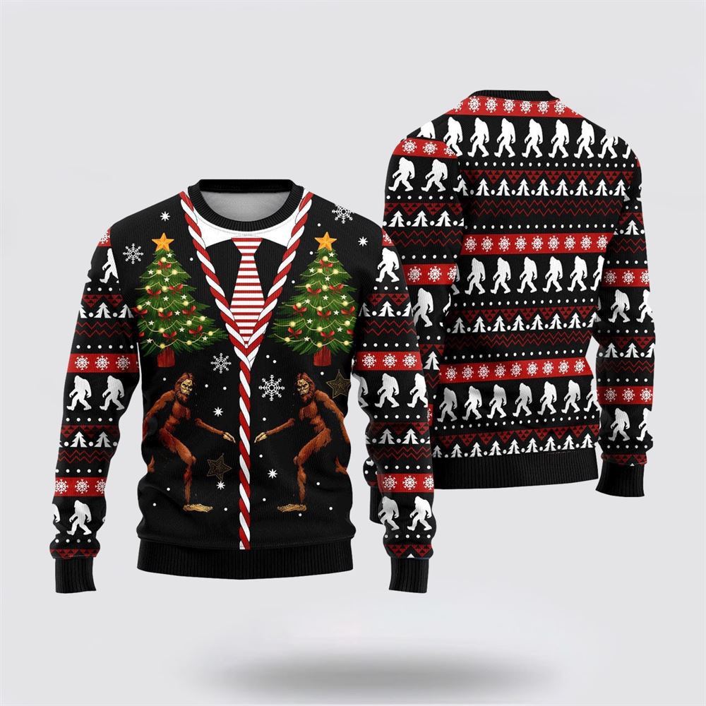 Bigfoot Ugly Christmas Sweater For Men, Best Gift For Christmas, Christmas Fashion Winter
