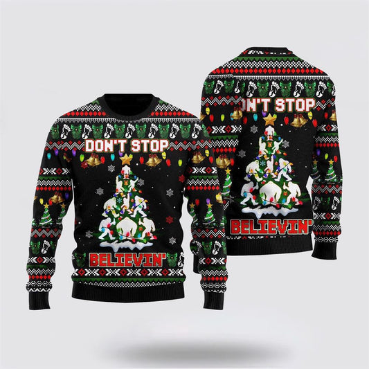 Bigfoot Xmas Sweater, Dont Stop Believe In Ugly Christmas Sweater For Men, Best Gift For Christmas, Christmas Fashion Winter