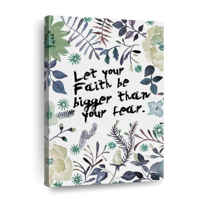 Bigger Than Fear Canvas Wall Art - Christian Wall Decor Art - Religious Wall Decor