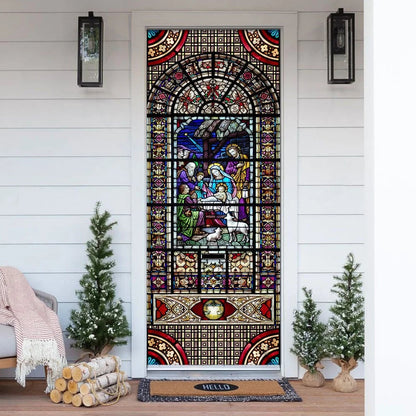 Birth Of Jesus Christ Door Cover - Religious Door Decorations - Christian Home Decor