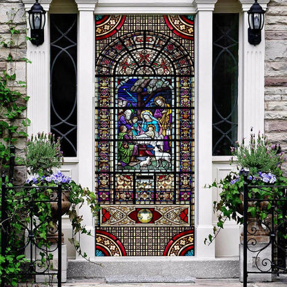 Birth Of Jesus Christ Door Cover - Religious Door Decorations - Christian Home Decor