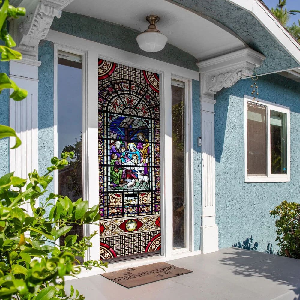 Birth Of Jesus Christ Door Cover - Religious Door Decorations - Christian Home Decor