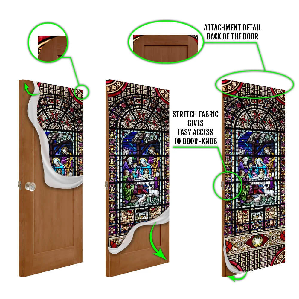 Birth Of Jesus Christ Door Cover - Religious Door Decorations - Christian Home Decor