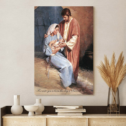 Birth Of Jesus Portrait Canvas Wall Art - Christmas Gift