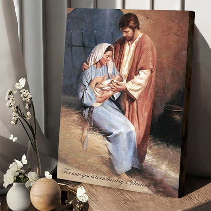Birth Of Jesus Portrait Canvas Wall Art - Christmas Gift